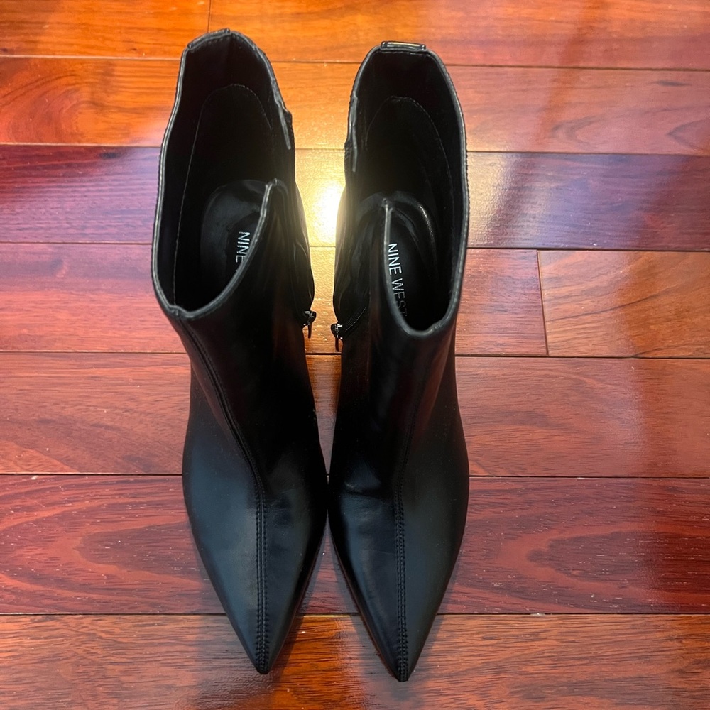 Nine West Black Ankle Booties with Pointed Toe